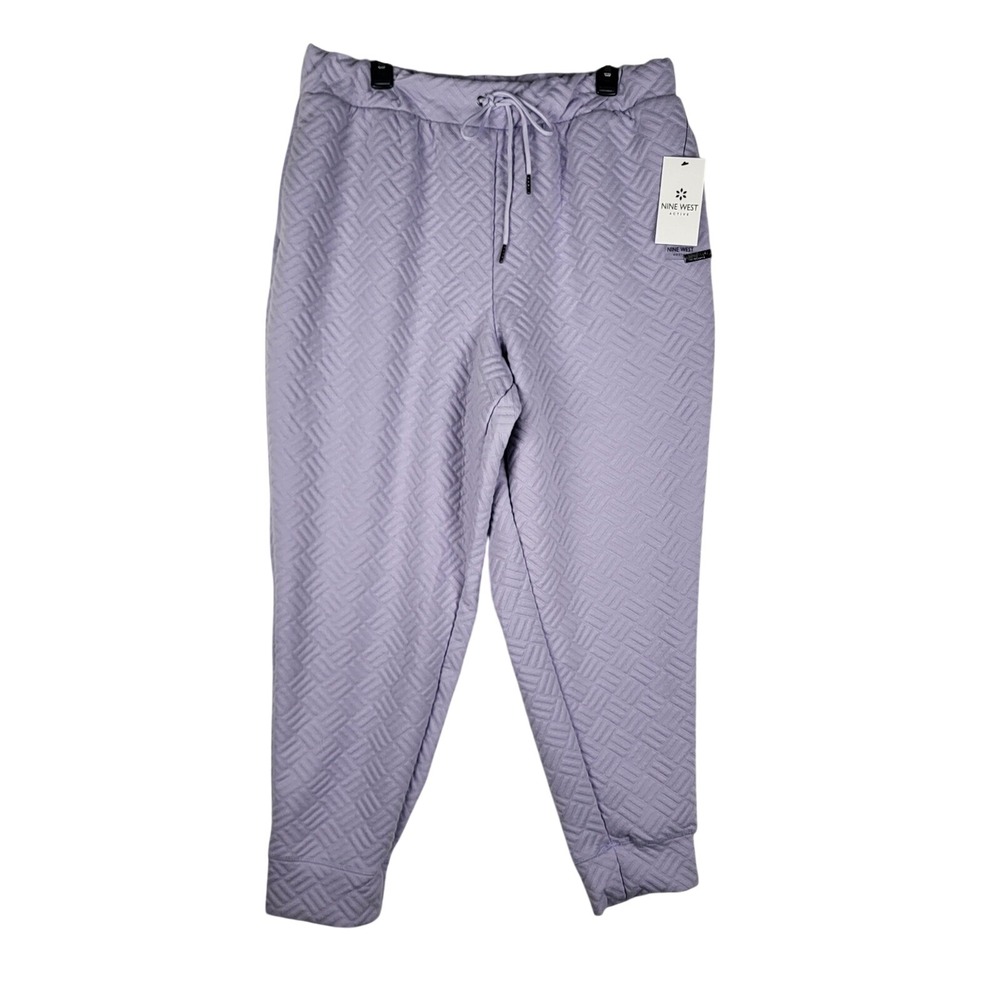 Nine West Active Jogger Womens XL Purple Quilted Drawstring Lounge Cozy Pants